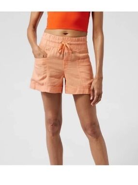 Athleta Cabo 4” Linen Shorts in Cactus Peach Size 12